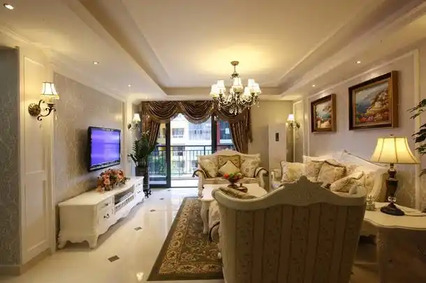 欧式吊顶简约简欧风格客厅装修图效果图大全