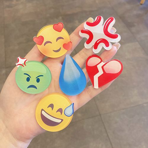 大无语发夹发卡滴汗emoji流汗夹子表情包无言水滴汗滴搞怪头饰女