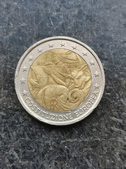 2欧元硬币欧盟宪法签署1周年纪念