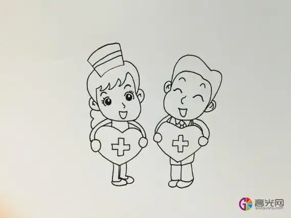 医生和护士的儿童简笔画