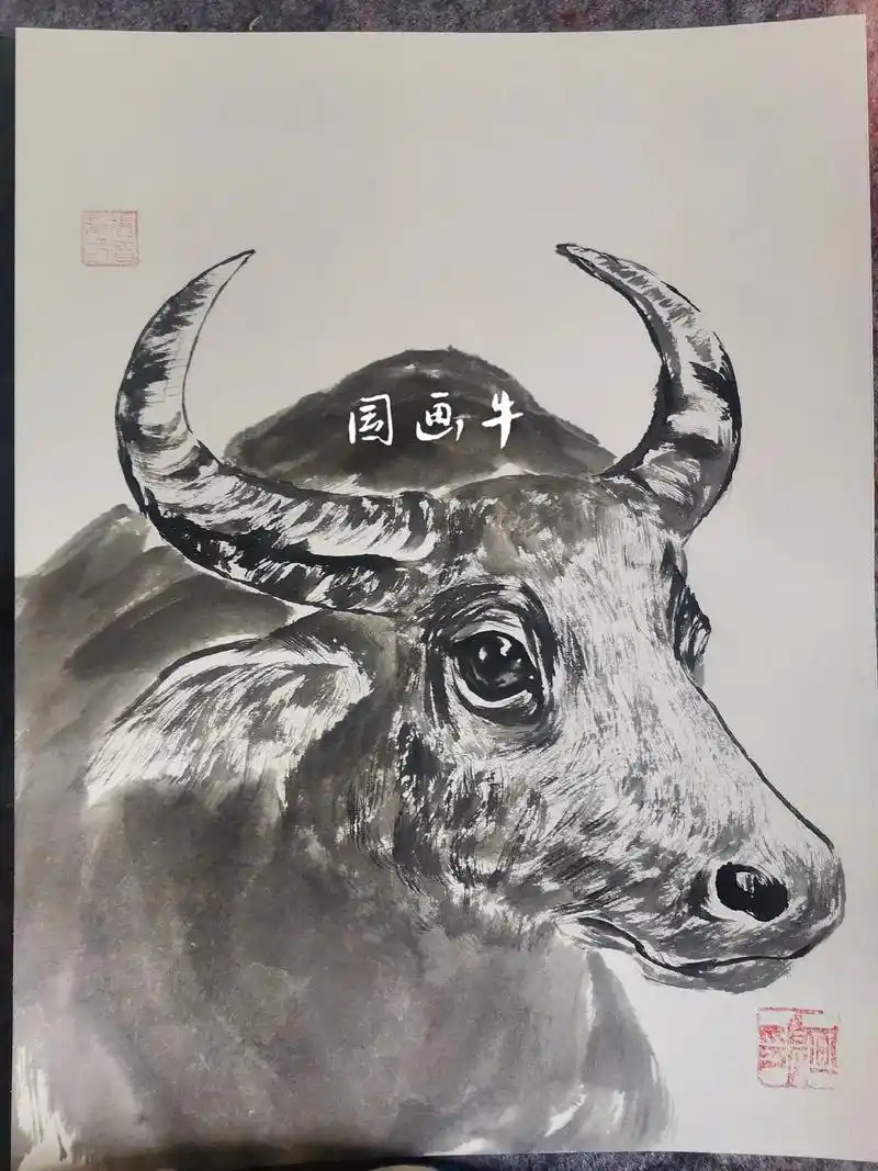 牛 #绘画 #国画牛#热门音乐 #神奇动物在抖音  - 抖音