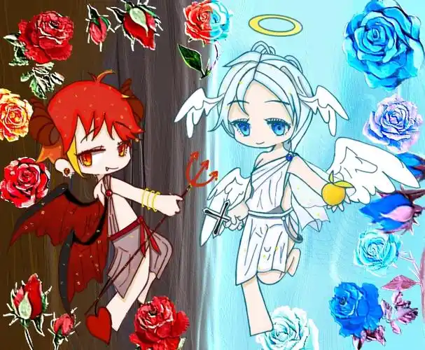 天使与恶魔-q版原创姬星浪原创作品-触站