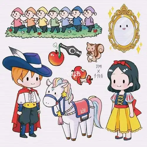 手账素材贴纸分享迪士尼公主系列