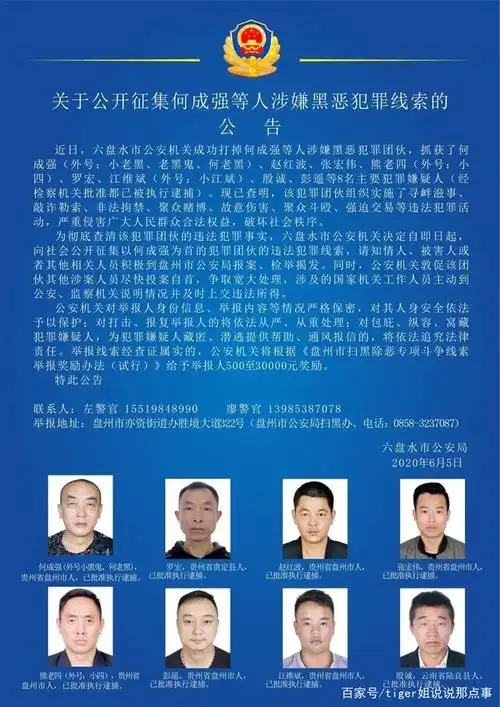 「扫黑除恶」关于公开征集何成强等人涉嫌黑恶犯罪线索的公告