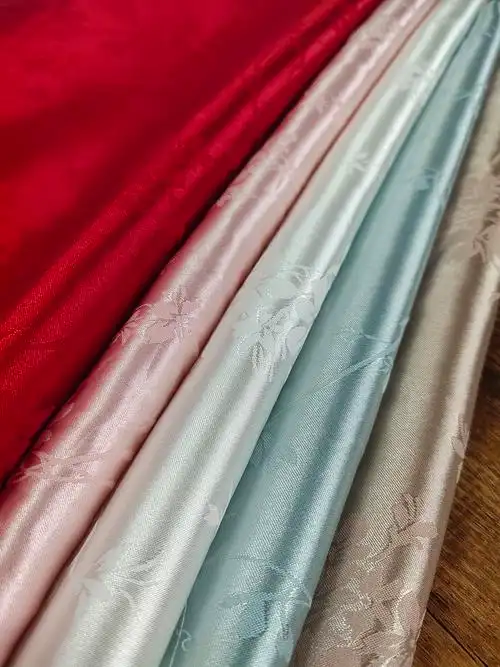 古风旗袍布料汉服提花diy绸缎丝缎仿马面裙襦裙面料服装桌布大红半米