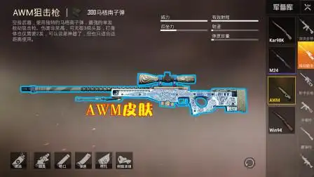 和平精英:盘点awm枪械皮肤,第3款枪身自带紫色霓虹!