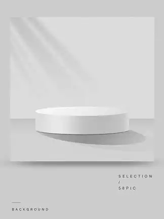 白色简约光影圆台产品展示主图背景