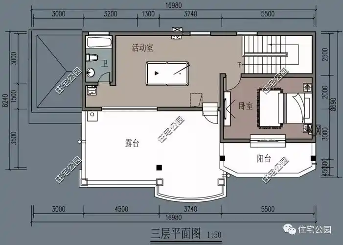 4室3厅,8x17米简欧别墅(全图 视频展示)