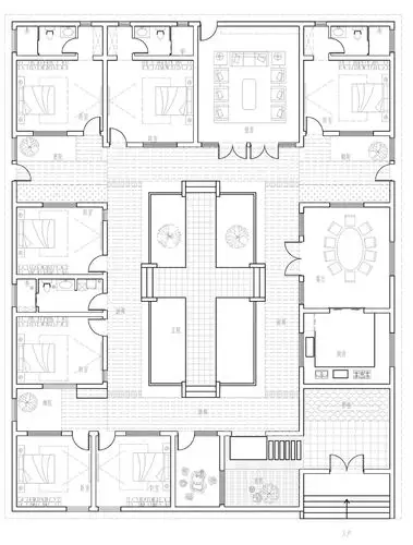 占地20x26层自建四合院设计全套施工图