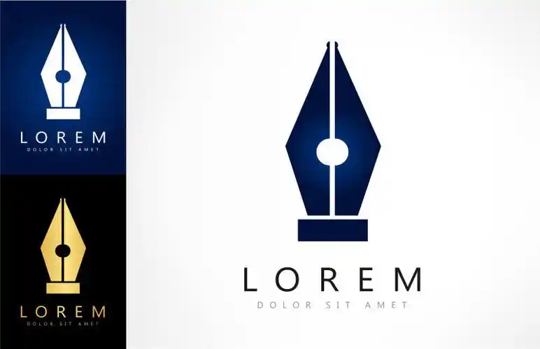 抽象矢量钢笔头的标志设计