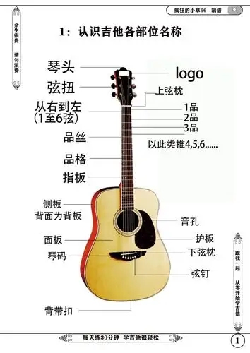 零基础学吉他初学者如何选购吉他及认识吉他构成