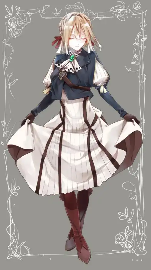 精选日漫《紫罗兰永恒花园》女主角薇尔莉特·伊芙加登的高清插画