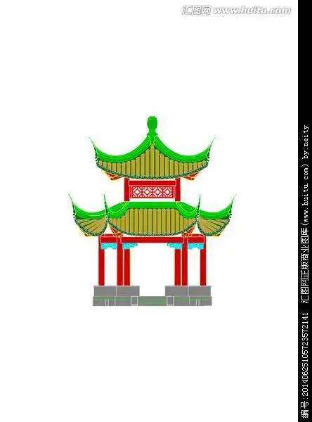 古代房屋画简笔画彩色