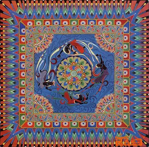 名家 郭军 人物 - 莫高窟329窟初莲花藻井飞天