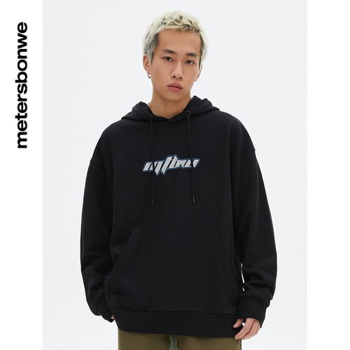 【植绒印花】卫衣男春秋植绒印花连帽卫衣男士卫衣