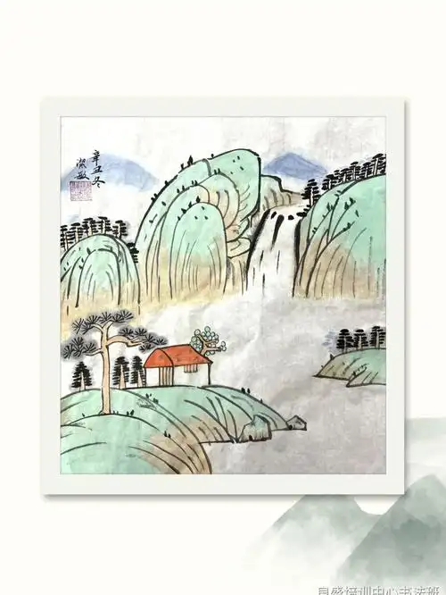 适合少儿的国画山水小品#少儿美术  #少儿国画  #儿童画  #国画山水