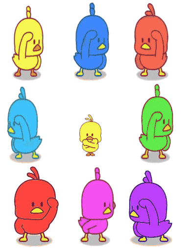 七彩小黄鸭一起跳舞蹦迪 gif 动图 魔性  抖音  小黄鸭