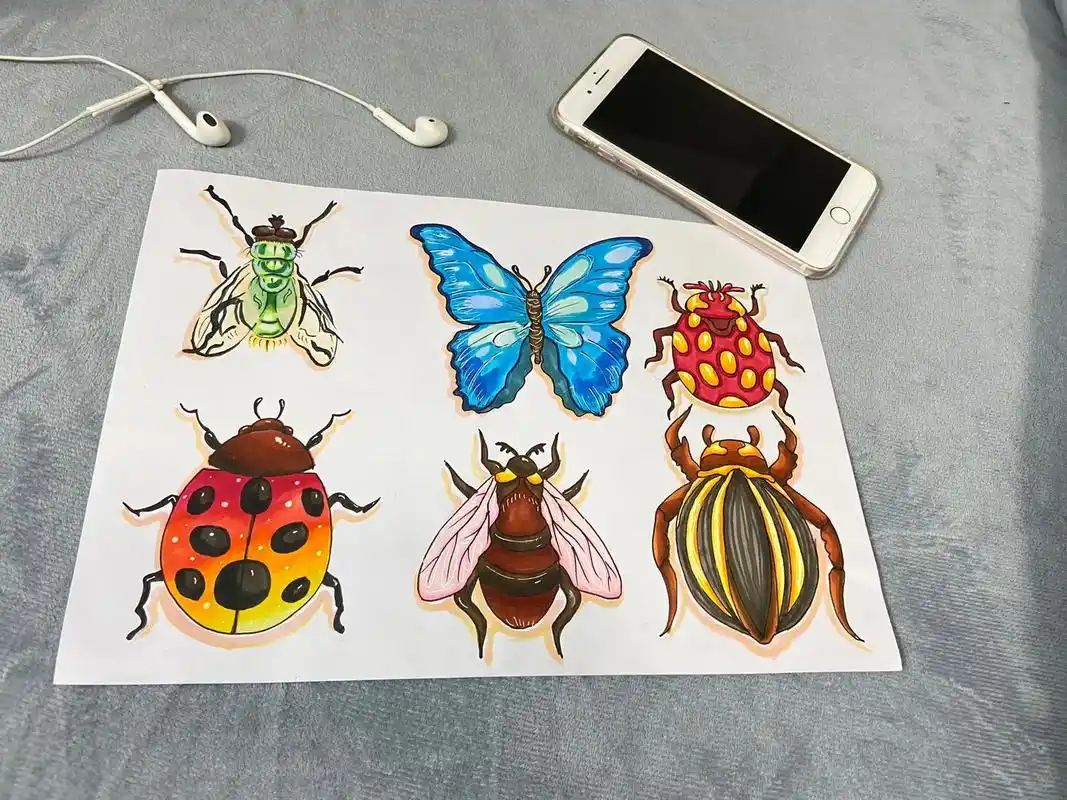 《昆虫记》简笔画.步骤图来了~#昆虫 #简笔画#马克笔 #上 - 抖音