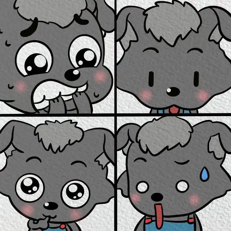 简笔画小灰灰附过程