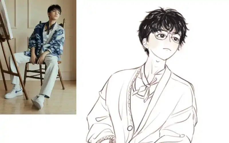 速写训练day64,画了王俊凯帅哥