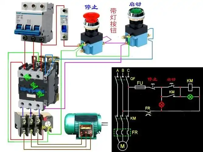 4011接触器如何自锁,接食堂蒸饭机.带灯按钮开关.