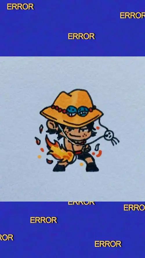 简笔画/海贼王/火拳艾斯/手绘