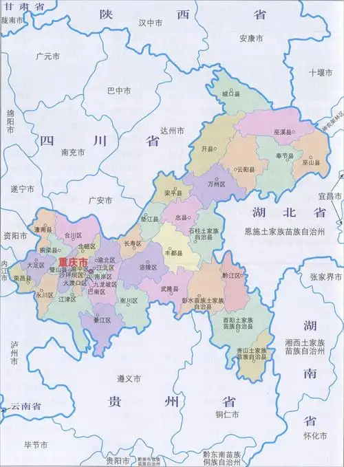 重庆行政区划简图_行政简图地图库_地图窝