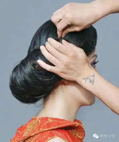 民国风旗袍盘发教程图解