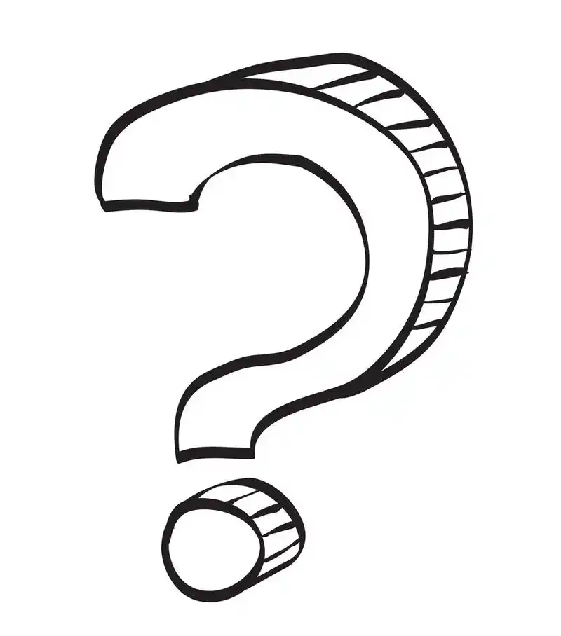 卡通问题符号,卡通问号符号.矢量图.