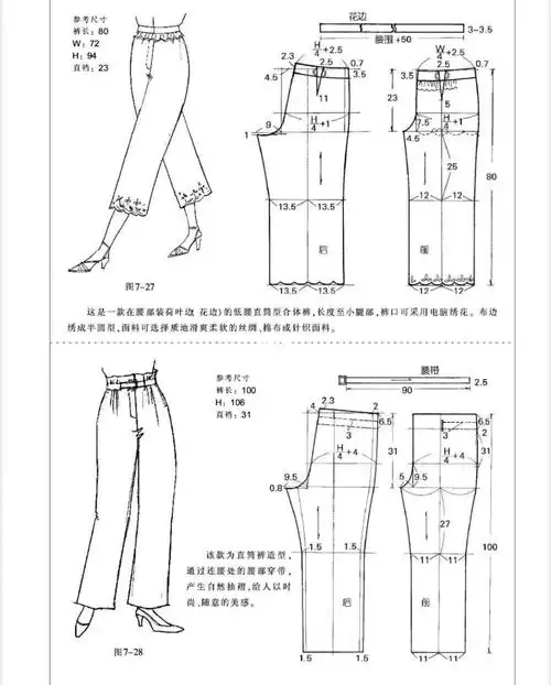 直筒裤裁剪图