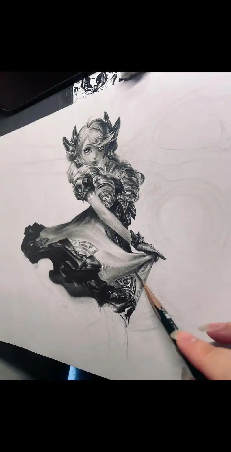 喜欢吗,纯棉的.#手绘 #画画 #临摹 #英雄联盟 #格温 - 抖音