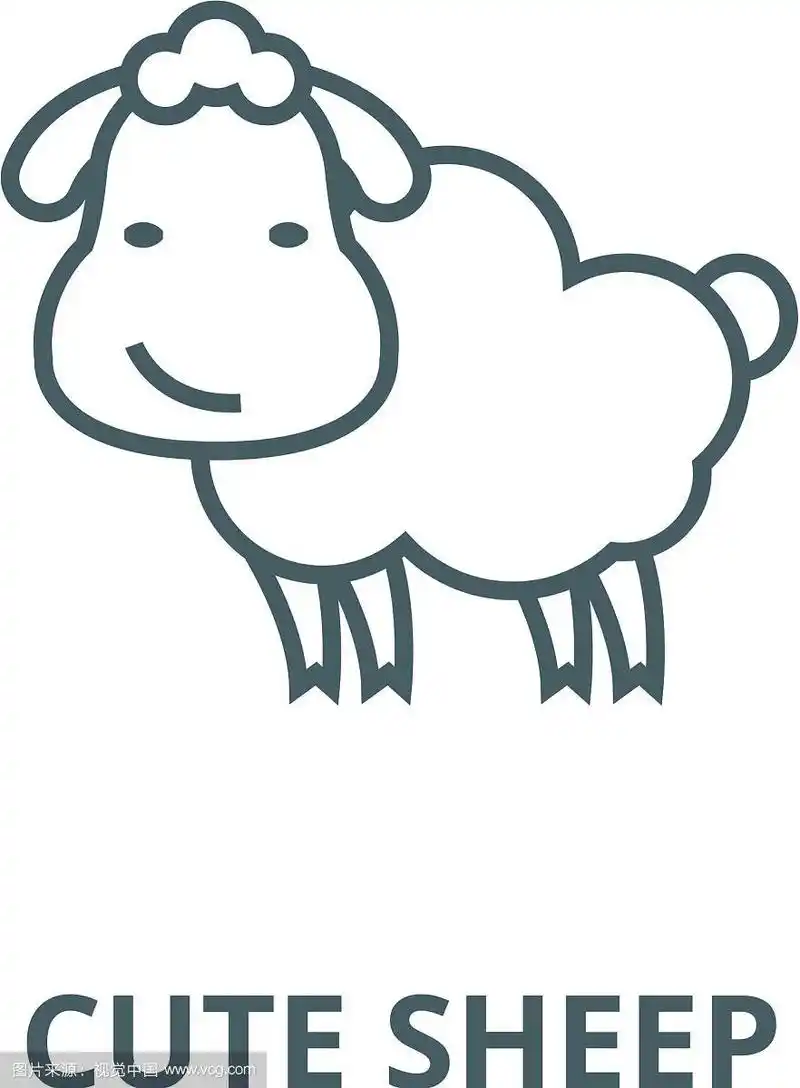 可爱羊线条图标可爱羊轮廓