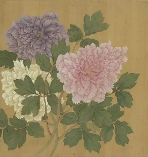 《墨花九段图卷》局部 明 徐渭从运用没骨技法的程度来看,又可以将没