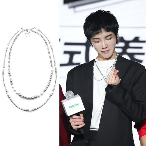 华晨晨宇花花同款蜘蛛蛛形钢珠项链套装组合搭配项链