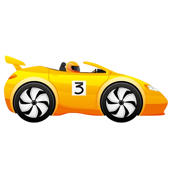卡通黄色赛车