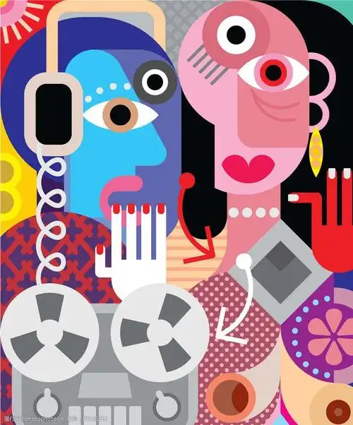 抽象卡通肖像背景图片