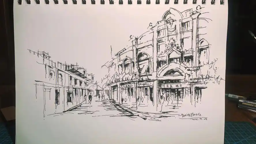 建筑风景速写练习