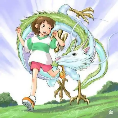 要龙,最好是全身在空中行走的,如果有千与千寻的白龙最好!要全身!
