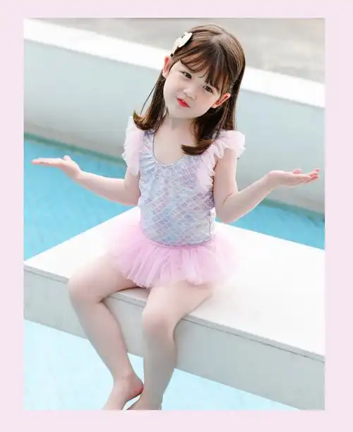 儿童泳衣女宝宝泡温泉可爱女童公主泳衣小中大童婴幼儿连体游泳衣