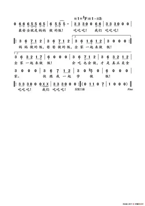 吃吃吃(动画电影《大耳朵图图美食狂想曲》主题曲)简谱 - 简谱歌谱