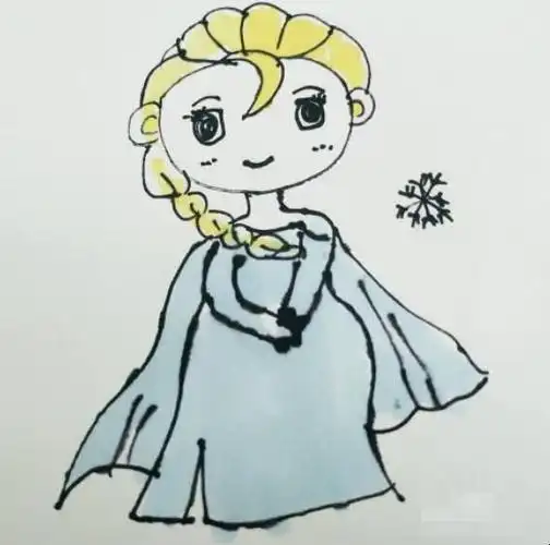 艾莎公主简笔画怎么画