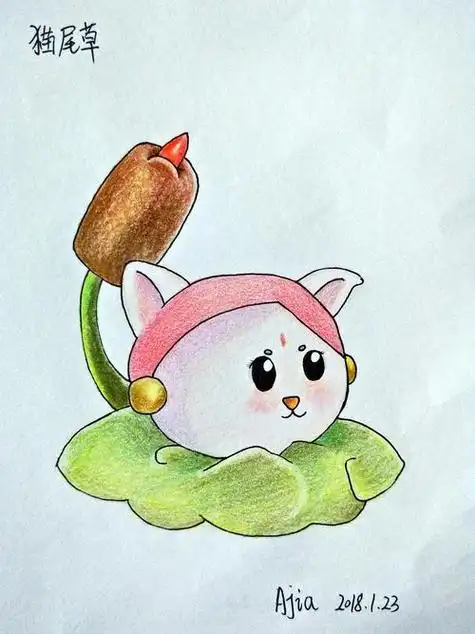 猫尾草简笔画 植物大战僵尸2猫尾草简笔画