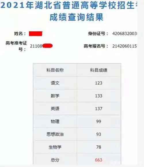 高考成绩查询结果