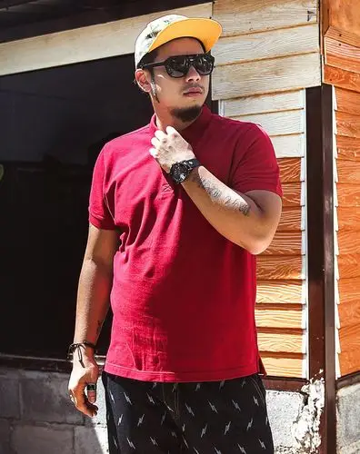 酒红色潮流七色polo衫