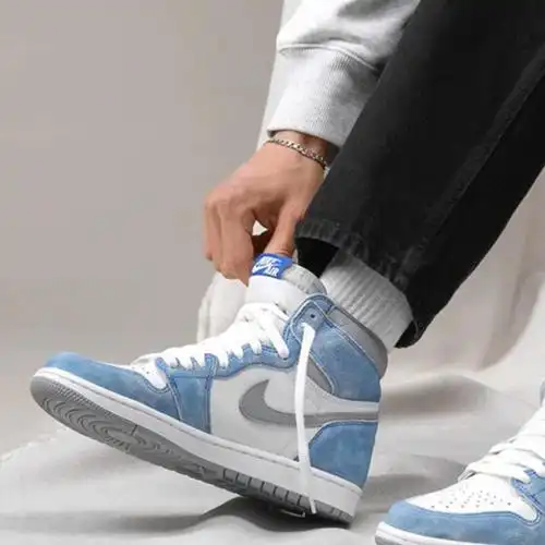 nike耐克男女鞋air jordan 1 aj1薄荷糖水洗白蓝篮球鞋555088-402
