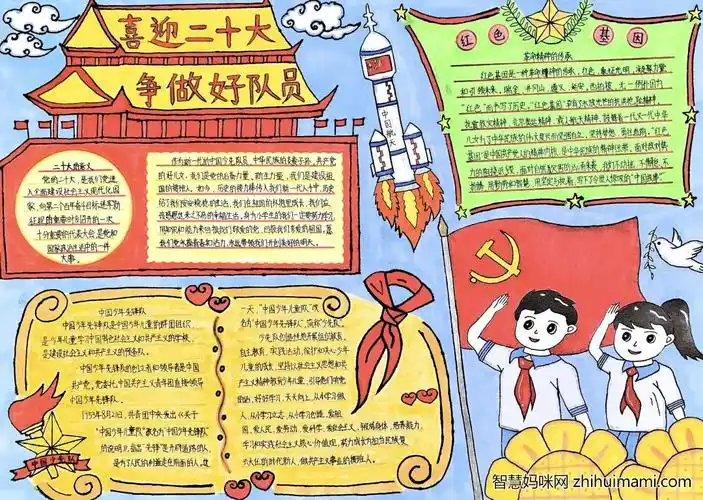 听党话跟党走 喜迎二十大手抄报一等奖作品(7张)-图3