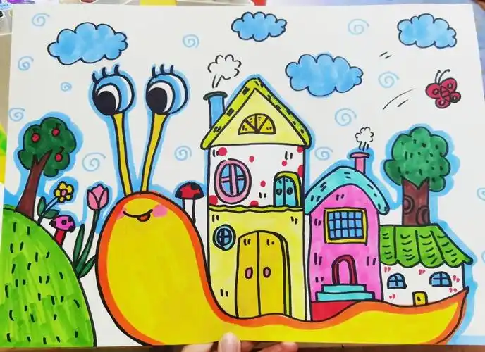 幼儿创意美术:蜗牛搬家记 🐌🏠 这节课适合幼儿园大班和一年级的