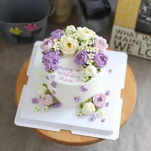 ins风网红个性复古韩式裱花女生日蛋糕妈妈老婆广州佛山同城配送