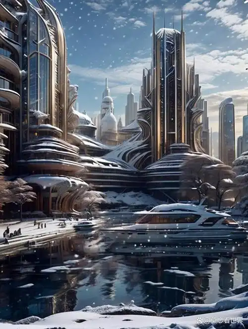 未来冰雪城——充满科技感的未来世界