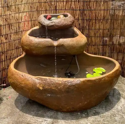 庭院阳台流水摆件石缸造景